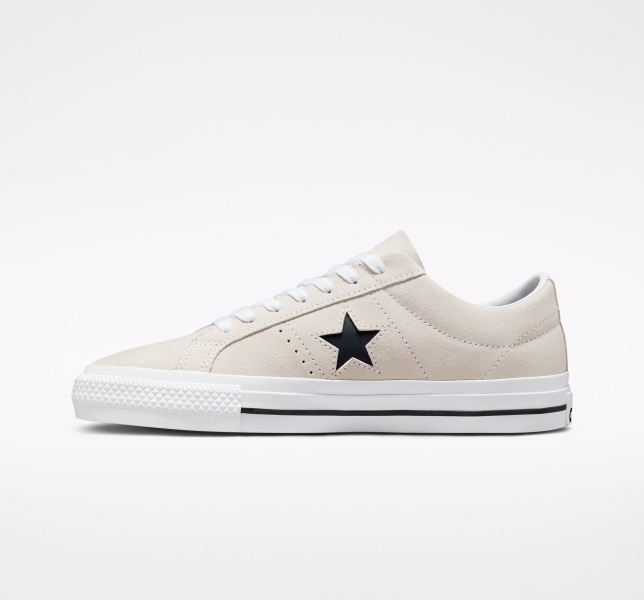 Pánské Semišové Boty Converse CONS One Star Pro Bílé Černé | 91PVZNBES