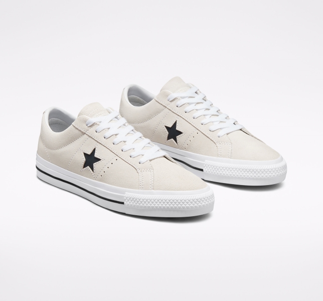 Pánské Semišové Boty Converse CONS One Star Pro Bílé Černé | 91PVZNBES