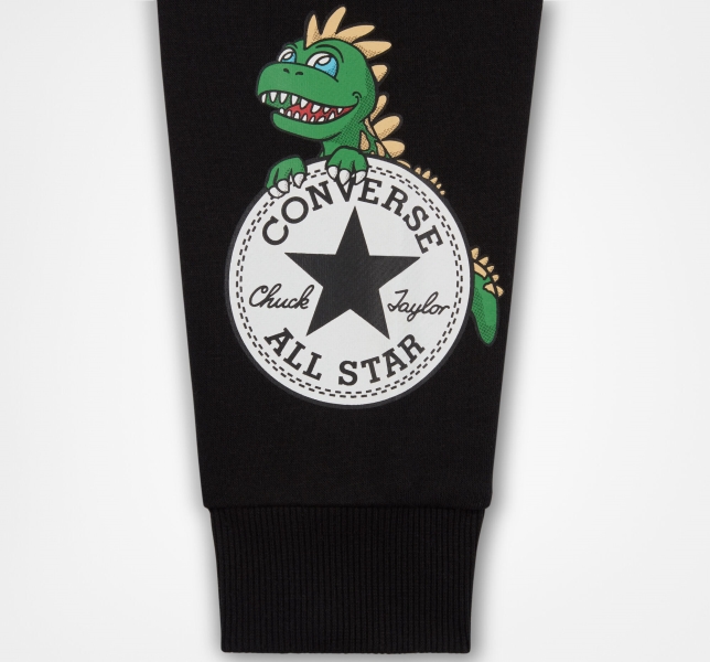 Pánské Tričko Converse Dino Long Sleeve Černé | 79QPRKGUW